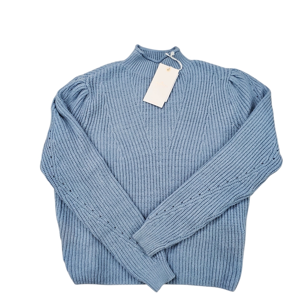Springfield Knit SweaterPuff Sleeves Detailing On The Front And Sleeves NWT Soft
